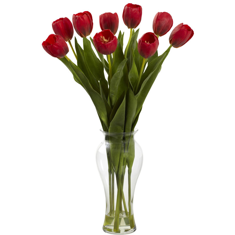 Arrangement floral à tulipes en vase