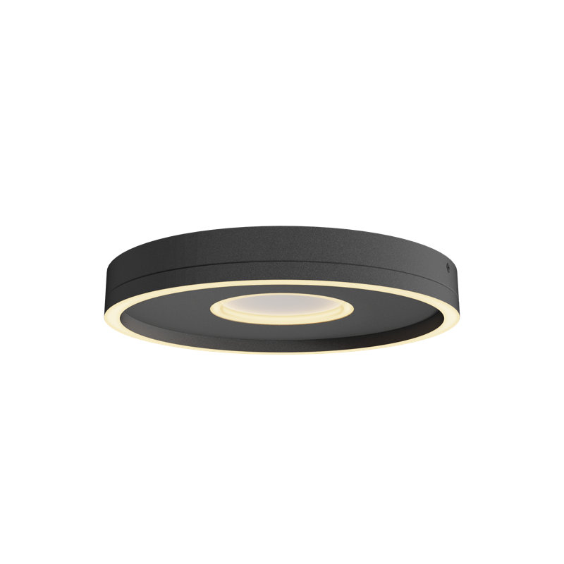 Plafonnier encastré à DEL 14 pouces à 2 cercles noir mat à intensité variable