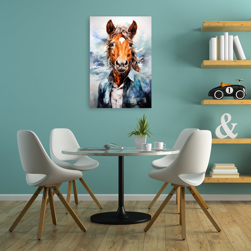 «Dapper Horse Portrait», art mural, 36" H x 24" W