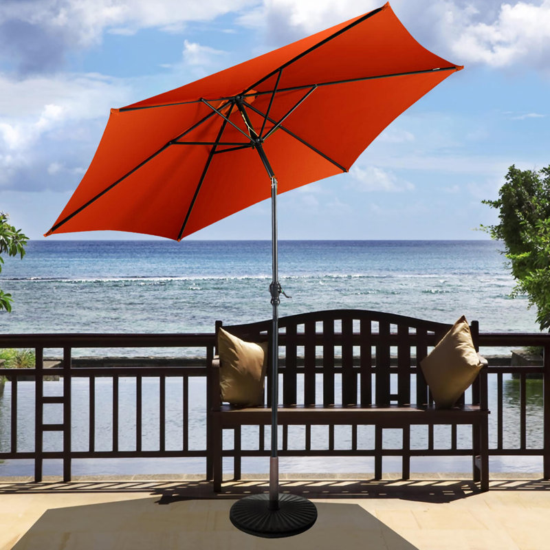 Parasol Ari Market, Orange, 96" H x 108" W x 108" D, Manivelle
