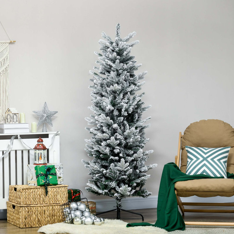 Arbre de Noël artificiel enneigé 6 pi avec base en acier