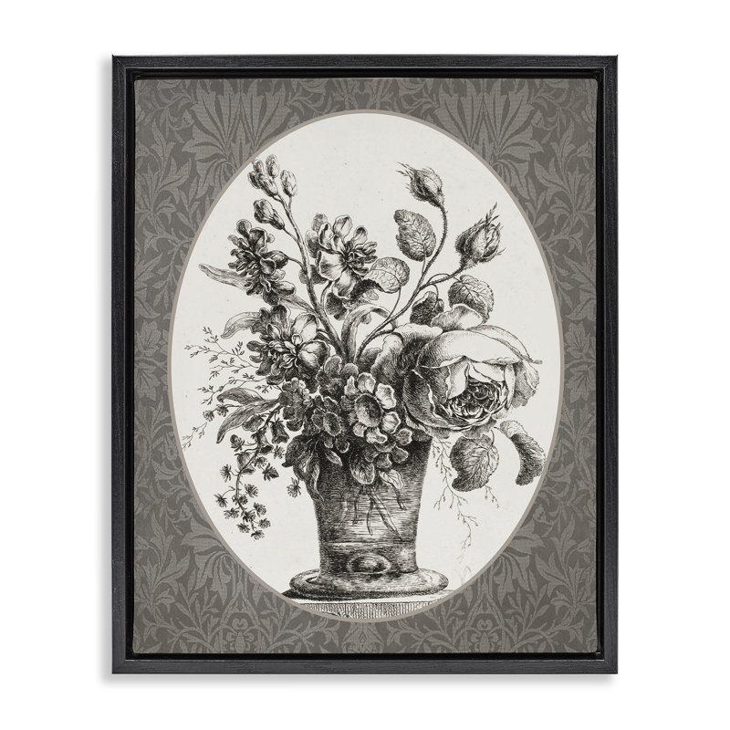 Art mural sur toile Floater Antique, Cadre flottant noir de jais, H 21 po x l 17 po