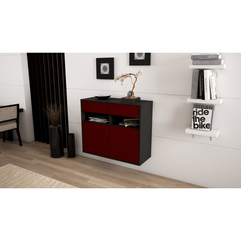 Anglers Park 92cm Sideboard, Anthracite/Red