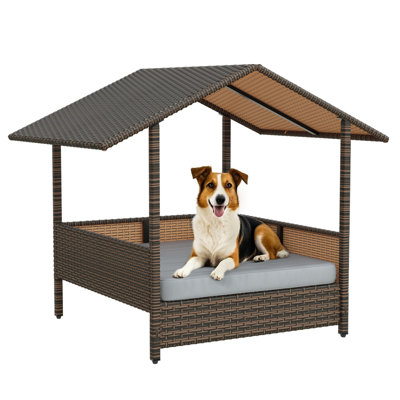 Niche pour chien en rotin
