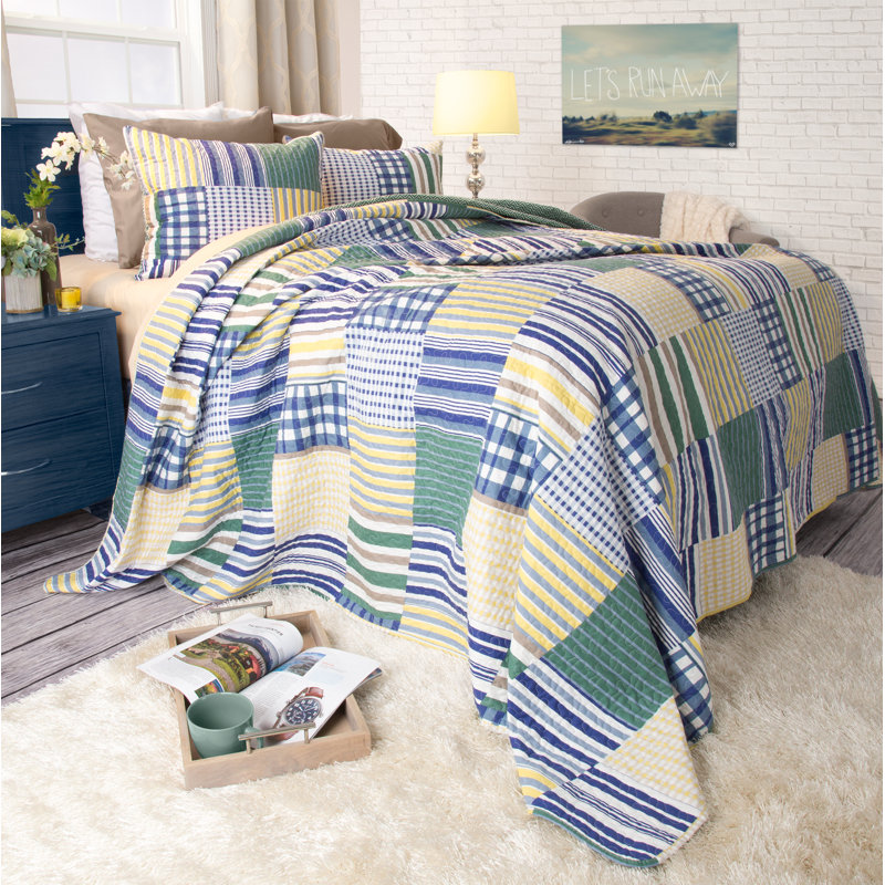 Quilt Set - Lynsey Classic Patchwork Quilt with Pillow Shams - Machine Washable Lightweight Bedding by Lavish Home, King