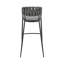 Tabouret de bar 30 po Zaren avec structure en métal noir, siège en tissu gris et dossier en similicuir