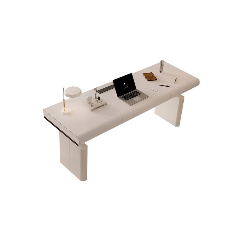 Bureau blanc moderne à hauteur réglable de 62,99 po, H 48,03 po x l 62,99 po x P 23,62 po, Blanc