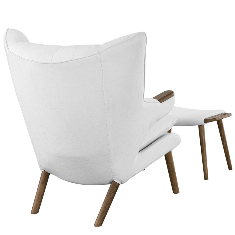 Méridienne avec repose-pieds Modway Bear, Blanc