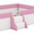 Upholstered Daybed Frame With Fence And Stairs-665648688