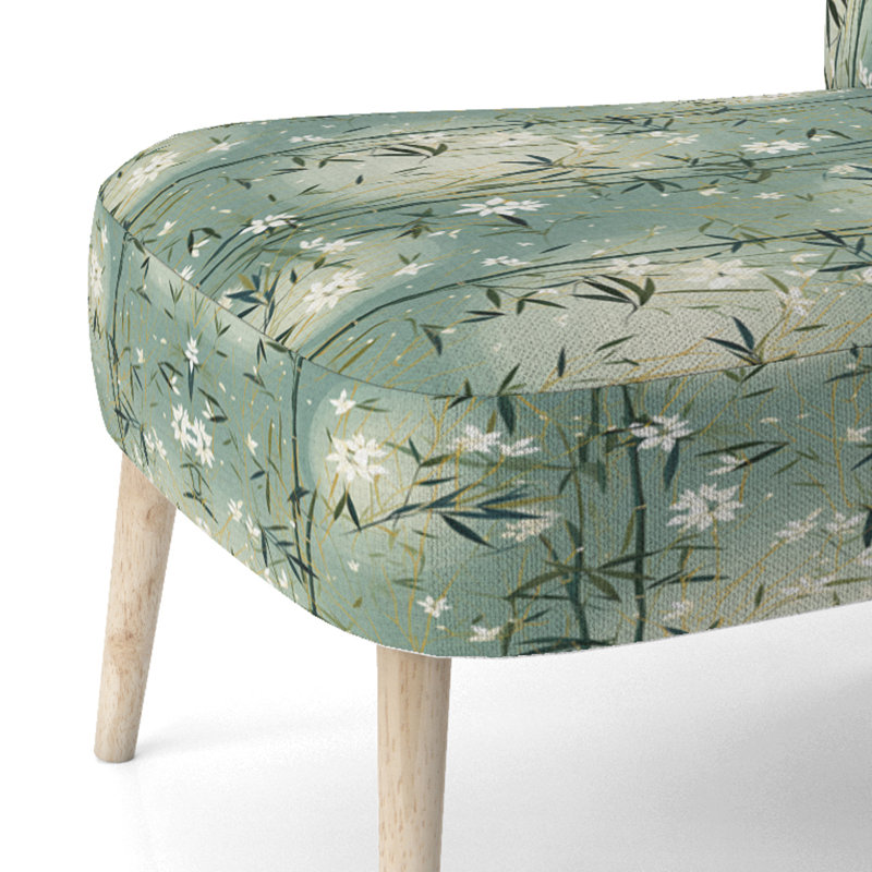 Chaise d'appoint rembourrée en bambou Zen Haven