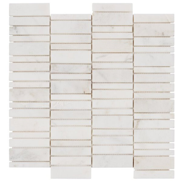 Alaska White Waterfall Polished Marble Mosaic Tile Alaska White Waterfall Polished Marble Mosaic Tile