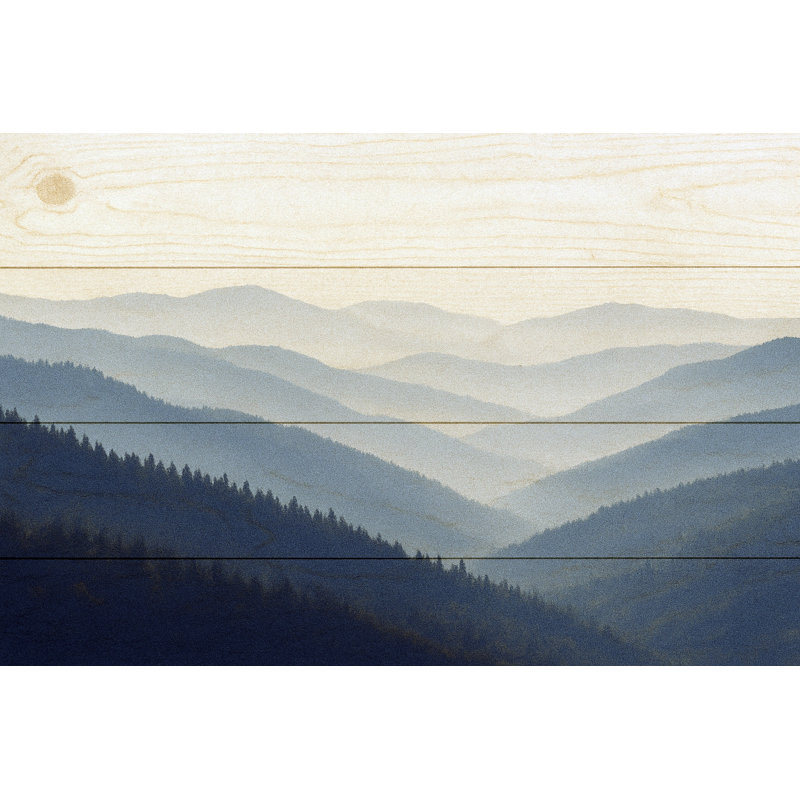«Blue Ridge Serenity - Misty Mountain», art sur toile, H 16 po x l 24 po
