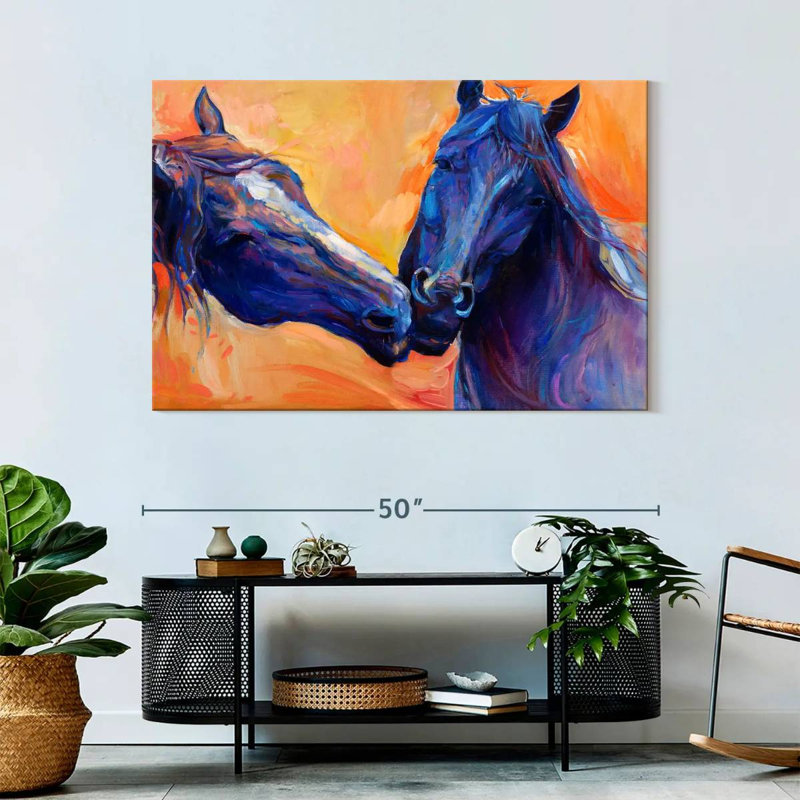 Brampt Blue Horses, 32" H x 48" W