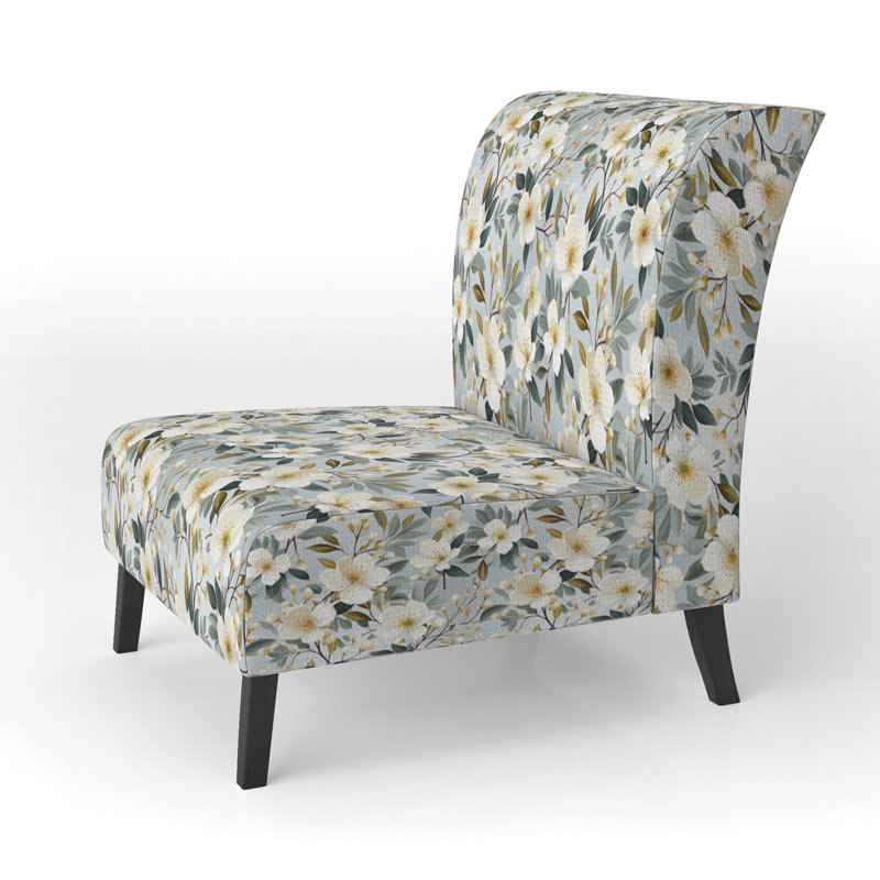 Fauteuil de chambre White Poppies Minimalist Floral Elegance