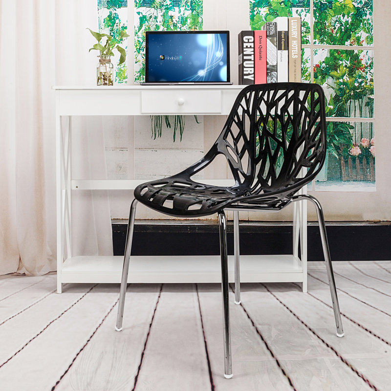 Chaise d'appoint empilable Wiltz, Noir