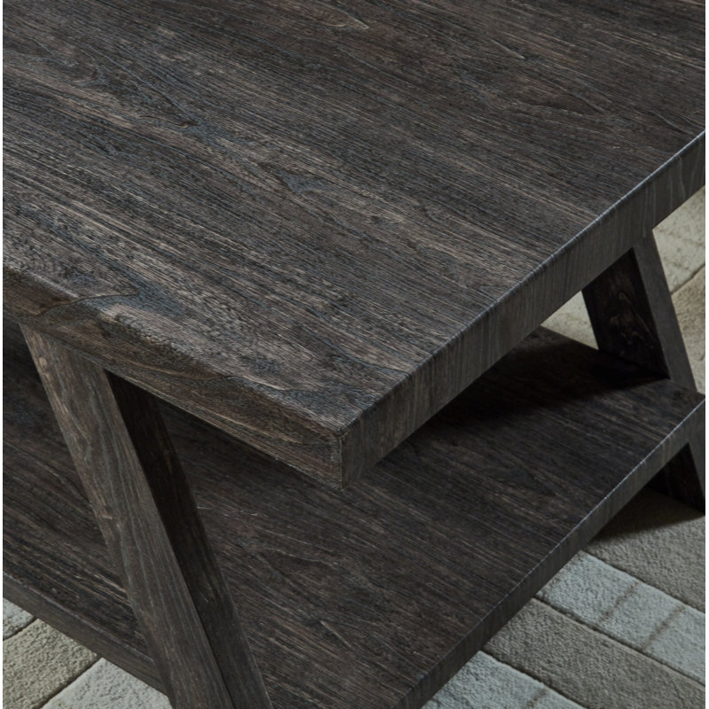 Contemporary Replicated Wood Shelf End Table