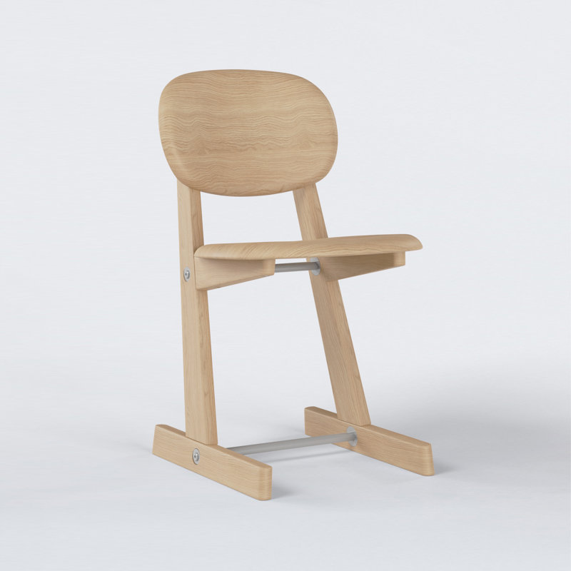 KufenKarl Solid Wood Dining Chair, Gray