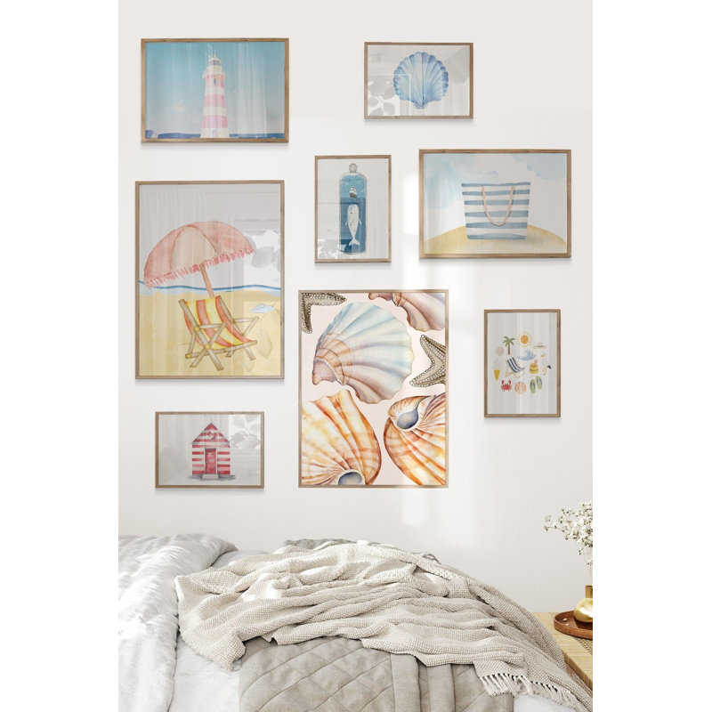 Peinture décorative encadrée (8 pièces), Brun