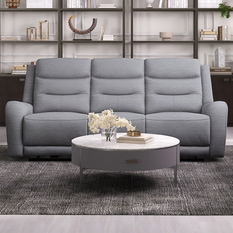 Canapé transitionnel l 87,4 po, gris
