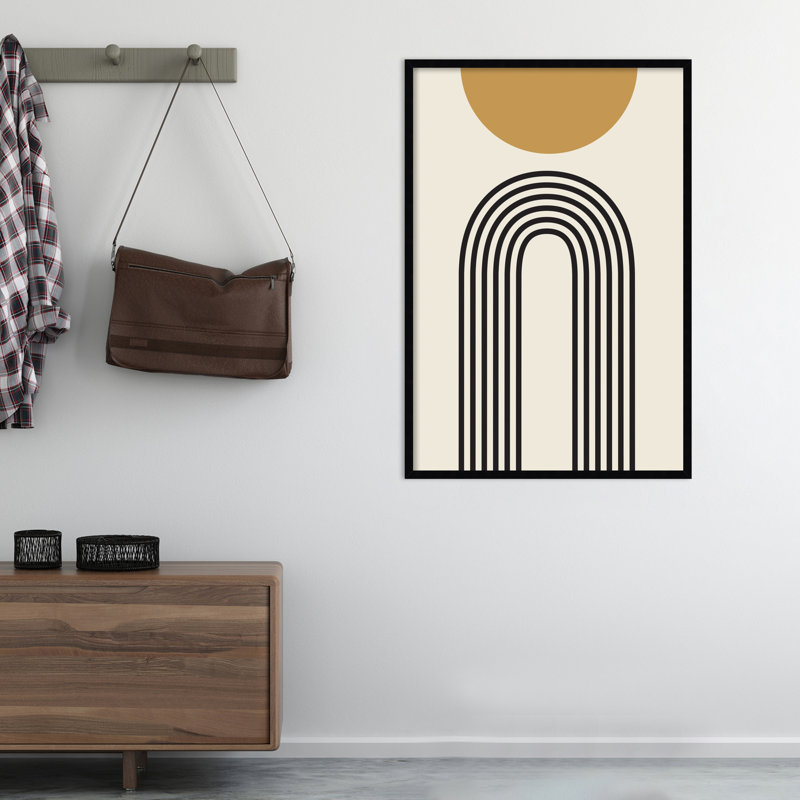 «Retro Mountain Sunrise» par The Creative Bunch Studio - cadre photo, impression sur papier, H 41 po x l 28 po, Noir