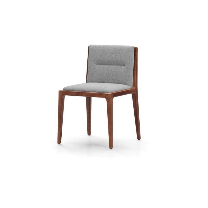 Jona Upholstered Dining Chair, Natural Walnut, Divina Melange 120
