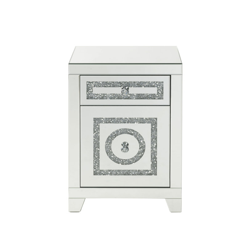 Table d'appoint en miroir et faux Dimaonds