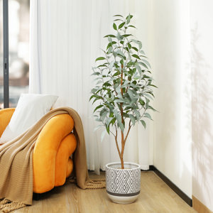Adcock Artificial Eucalyptus Tree in Pot, Faux Green Plant, Fake Eucalyptus Tree for Home Décor