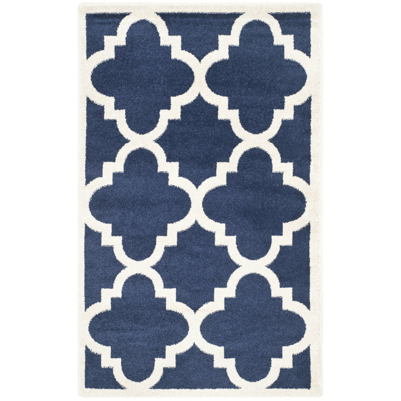 Tapis bleu marine / beige Ammundsen, Rectangle 3 pi x 5 pi