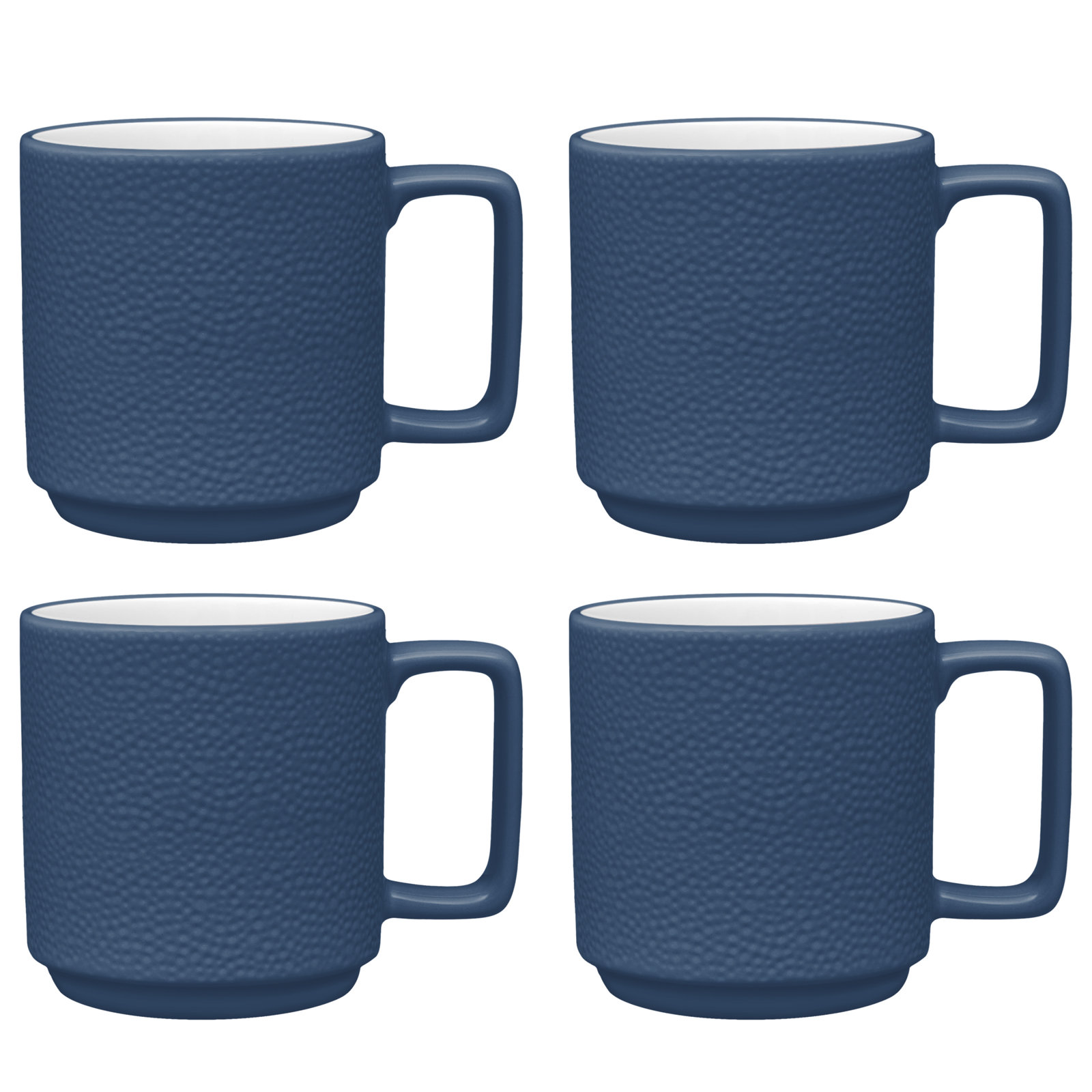 Colortex Stone Porcelain Mug, Set of 4, Blue