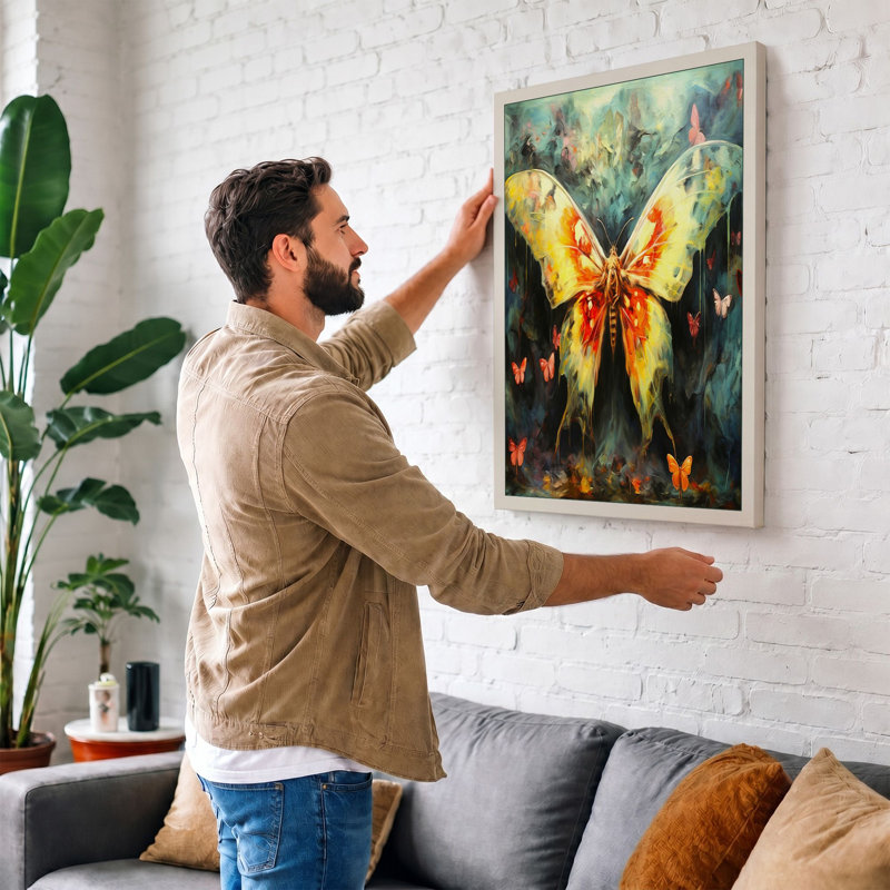 Dancing Butterflies Boho - Print, 30x20 - 76.2 x 50.8 cm, White Border