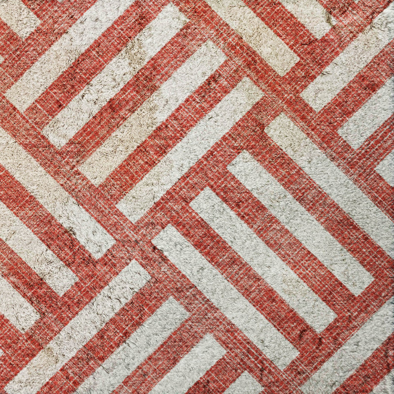Tapis à poils longs de qualité supérieure lavable à la machine ADS620, Red, 1'8" x 2'6"