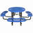 Round Outdoor Steel Picnic Table 46",With Umbrella Pole-1489102504
