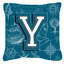 Monogramme initiale mer Doodles intérieur/extérieur Throw Pillow-14982880-14982902