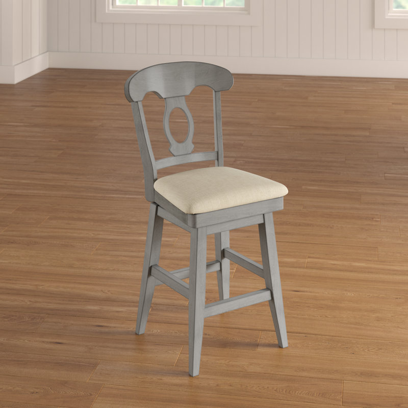 Tabouret de bar et de comptoir pivotant Fortville, Gris antique, Tabouret de bar (siège d'une hauteur de 30,59 po)