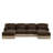 Modern Modular Leopard Print Chenille Sofa With Tassel Fring & Lumbar Pillows-661865455