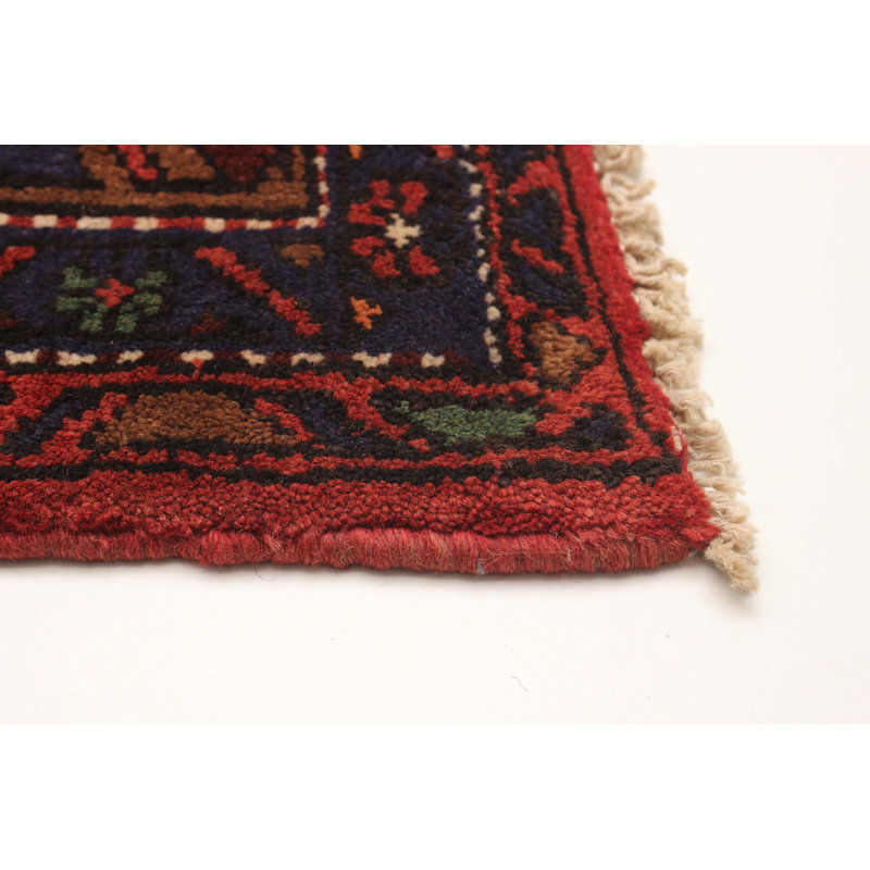 Tapis rouge unique noué à la main 4 pi 4 po x 7 pi 1 po Andelz