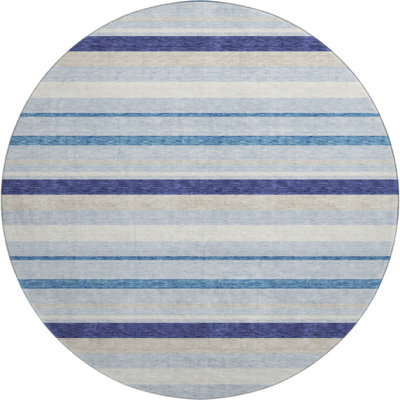 Premium Machine Washable Prisco Blue Rug