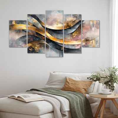 «Geometric Ink Pulse V» - Art mural abstrait en spirale - Art mural moderne sur toile