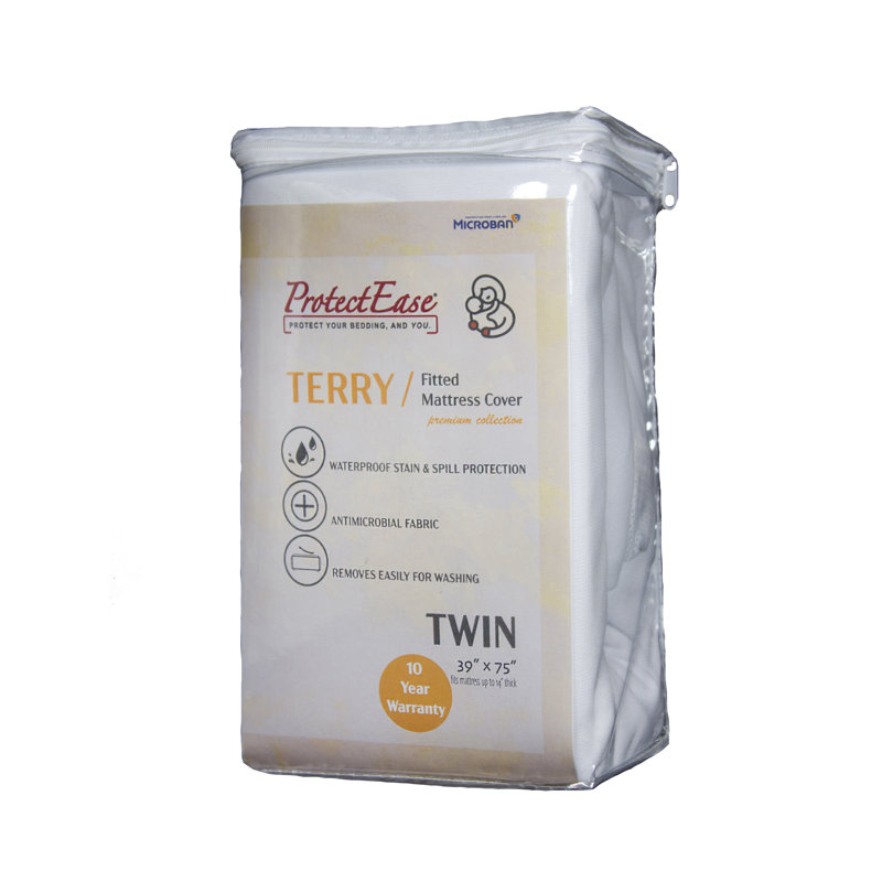 Waterproof Fitted Mattress Protector Mattress Protector Case Pack, Twin