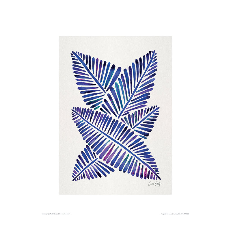 Indigo Banana Leaves by Cat Coquillette - Print, 40cm H x 30cm W x 0.001cm D, Paper