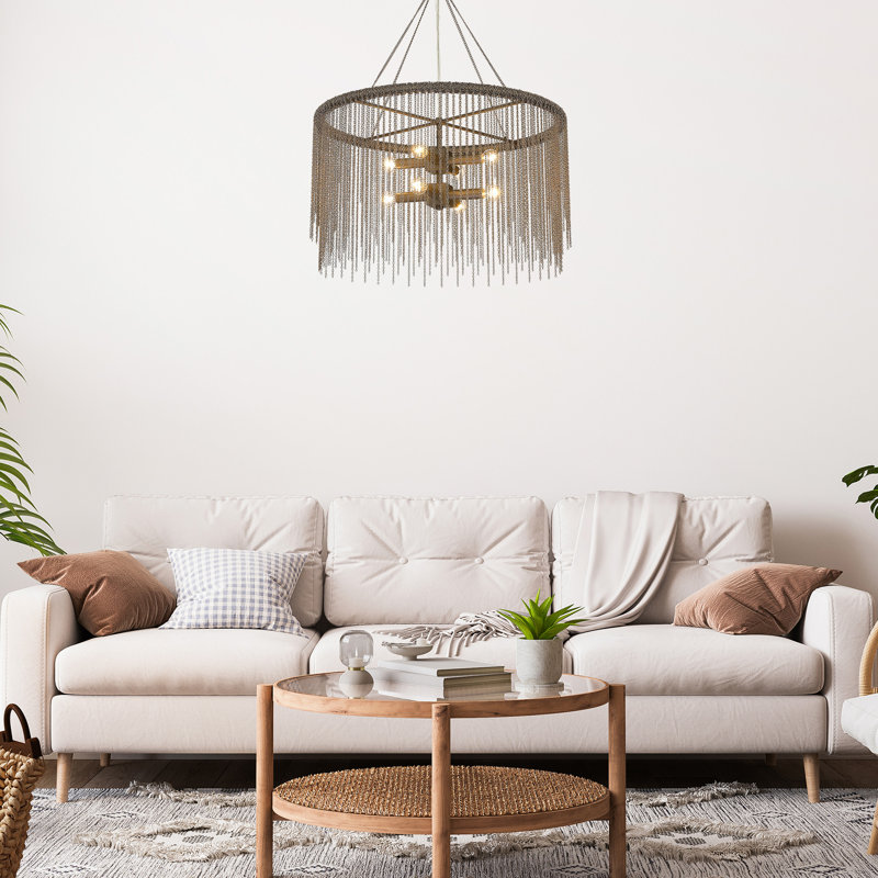 Luminaire suspendu tambour 8 lumières Gennett