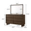 Commode 6 tiroirs et miroir brun chaud