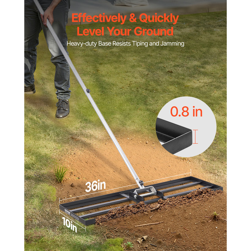 Manche ajustable robuste pour jardin et jardin, H 90,20 po x l 36 po x P 10 po