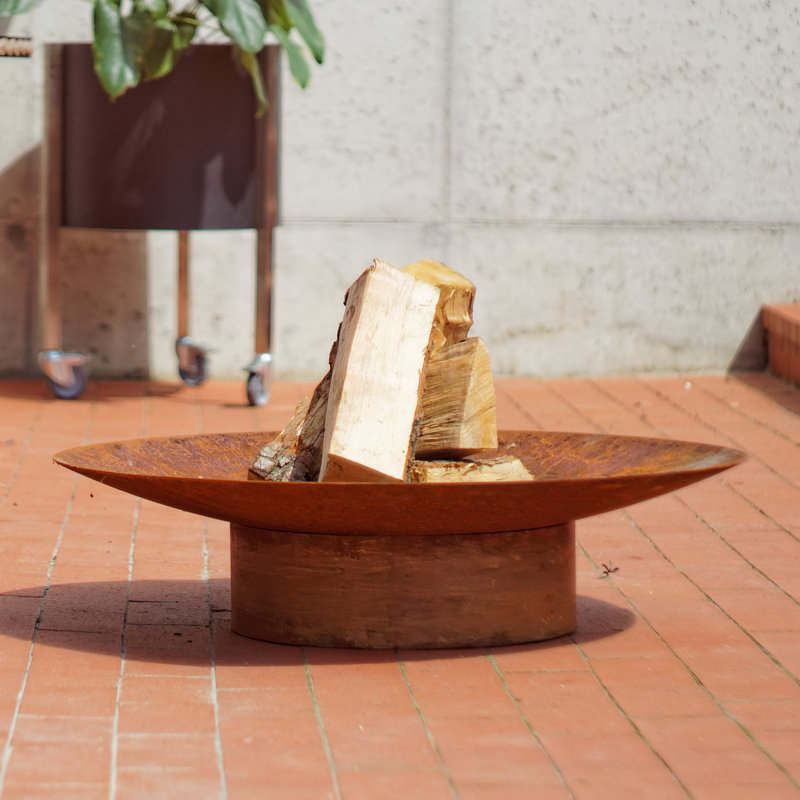 Sala Round Stainless Steel Wood Burning Fire Pit, 14cm H x 58cm W x 58cm D