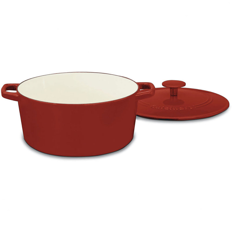 Cuisinart Chef’s Classic Enamel on Steel Round Dutch Oven with Lid, 3 Qt., Cardinal Red