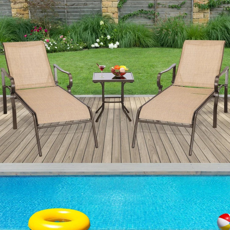 Chaise longue double 62 "Jinn, Gris / brun
