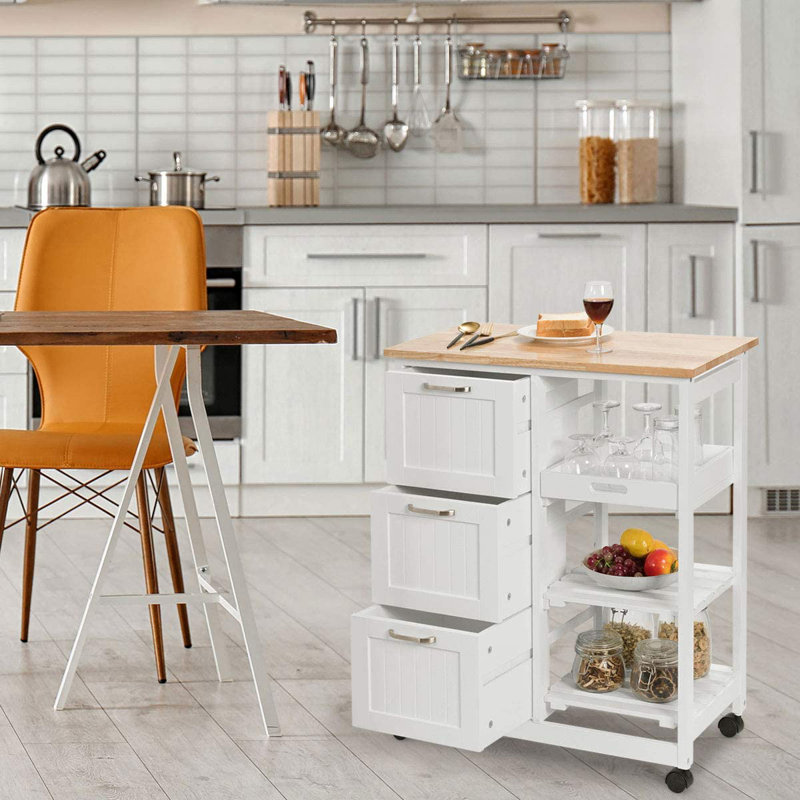 Jankowski Wood Kitchen Cart