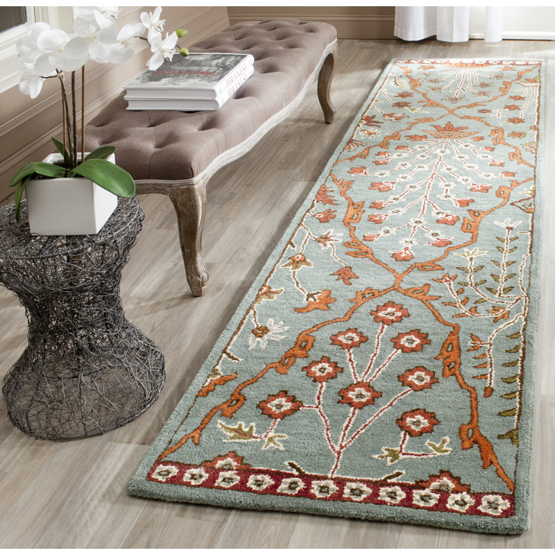 Kouerga Wyndham Wool Floral Rug, Runner 2'3" x 9'