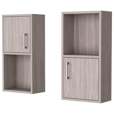 Open Shelf White Oak Bathroom Cabinets - Efficient Accessory Practical Storage Option