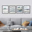 «Bathroom Decor Multicolor Blue Pastel Paint Stroke Paysages Abstract Shapes Wall Art Relax», impression encadrée sur papier, 4 pièces-97762797-97762800